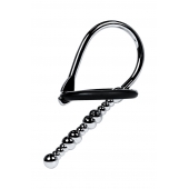 Серебристый уретральный плаг-бусины TOYFA Metal с мягким фиксириющим кольцом - ToyFa - купить с доставкой в Рязани