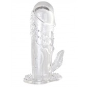 Прозрачная гелевая насадка с клиторальным отростком - 13 см. - Toyfa Basic - в Рязани купить с доставкой