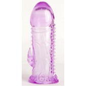 Фиолетовая гелевая насадка с шипами - 13 см. - Toyfa Basic - в Рязани купить с доставкой