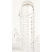 Гелевая прозрачная насадка с 2 отростками - 13 см. - Toyfa Basic - в Рязани купить с доставкой