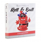 Стимулирующий презерватив-насадка Roll   Ball Strawberry - Sitabella - купить с доставкой в Рязани