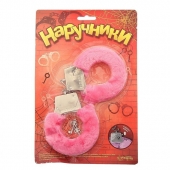 Металлические наручники с розовой плюшевой отделкой - Сима-Ленд - купить с доставкой в Рязани