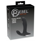 Черный вибромассажер простаты с функцией римминга Plug with Perineum Stimulator - 16,6 см. - Orion - в Рязани купить с доставкой