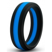 Черно-синее эрекционное кольцо Silicone Go Pro Cock Ring - Blush Novelties - в Рязани купить с доставкой