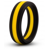 Черно-желтое силиконовое эрекционное кольцо Silicone Go Pro Cock Ring - Blush Novelties - в Рязани купить с доставкой