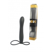 Черная насадка на пенис для двойной стимуляции Mojo BlackJack - 15 см. - Seven Creations - в Рязани купить с доставкой