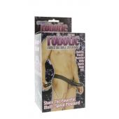 Мужской фаллопротез с вибрацией ROBOTIC MALE STRAP-ON BLACK - 17 см. - Seven Creations - купить с доставкой в Рязани