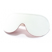 Белая кожаная маска на глаза на резинке - БДСМ Арсенал - купить с доставкой в Рязани