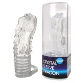 Закрытая прозрачная насадка в форме дракона с креплением-колечком - 14 см. - Erowoman-Eroman - в Рязани купить с доставкой