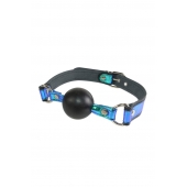 Кляп-шарик на чёрно-синих ремешках - Sitabella - купить с доставкой в Рязани