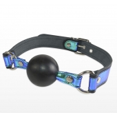 Кляп-шарик на чёрно-синих ремешках - Sitabella - купить с доставкой в Рязани