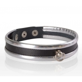 Узкий серебристо-черный ошейник - Sitabella - купить с доставкой в Рязани