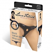 Черные плюшевые трусики для страпона - Lux Fetish - купить с доставкой в Рязани