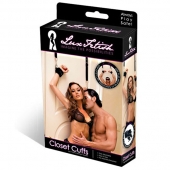 Черные фиксаторы с креплением к двери - Lux Fetish - купить с доставкой в Рязани