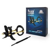 Черно-золотистый экстендер для пениса Sex Expert - Sex Expert - в Рязани купить с доставкой