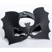 Черная кожаная маска на глаза  Летучая мышь - Sitabella - купить с доставкой в Рязани