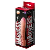 Телесная изогнутая насадка на Harness с коннектором BLACK LINE - 17 см. - LOVETOY (А-Полимер) - купить с доставкой в Рязани