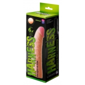 Телесная изогнутая насадка на Harness с коннектором GREEN LINE - 18 см. - LOVETOY (А-Полимер) - купить с доставкой в Рязани
