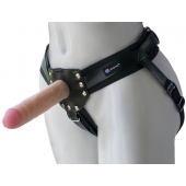 Черный пояс-трусики с двумя насадками  Экзотик-Linda  - 15,5 и 10,5 см. - LOVETOY (А-Полимер) - купить с доставкой в Рязани