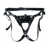 Черный пояс-трусики с насадкой  Soft-Принц  - 17 см. - LOVETOY (А-Полимер) - купить с доставкой в Рязани