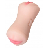 Телесный двусторонний мастурбатор Pretty Mouth - ротик и вагина - ToyFa - в Рязани купить с доставкой