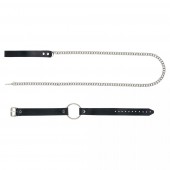 Черный поводок и чокер с кольцом Rada - Rebelts - купить с доставкой в Рязани