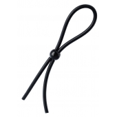 Черное лассо на пенис с одной бусиной - A-toys - в Рязани купить с доставкой