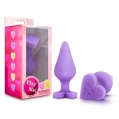 Фиолетовая анальная пробка Naughty Candy Heart Do Me Now - 8,9 см. - Blush Novelties - купить с доставкой в Рязани