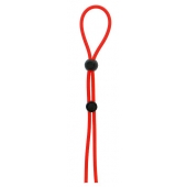 Красное лассо на пенис с двумя бусинами STRETCHY LASSO CAGE - Dream Toys - в Рязани купить с доставкой