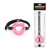 Розовый кляп-губки на черном ремешке - Notabu - купить с доставкой в Рязани