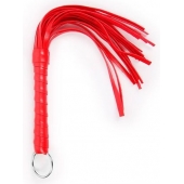 Красная плеть с рукоятью в оплетке - 28 см. - Notabu - купить с доставкой в Рязани