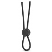 Черное силиконовое лассо на пенис SILICONE LOOP COCK RING - Blush Novelties - в Рязани купить с доставкой