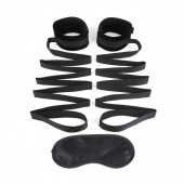Чёрные манжеты для фиксации на кровати Bondage Bed Strap - Lux Fetish - купить с доставкой в Рязани