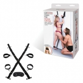 Чёрный набор для фиксации у двери - Lux Fetish - купить с доставкой в Рязани