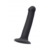 Черный фаллос на присоске Silicone Bendable Dildo M - 18 см. - Strap-on-me - купить с доставкой в Рязани