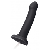 Черный фаллос с имитацией эякуляции Silicon Cum Dildo L - 19,6 см. - Strap-on-me - купить с доставкой в Рязани