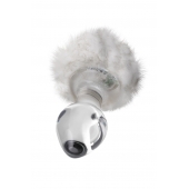 Стеклянная анальная втулка с хвостиком - 9,5 см. - Sexus - купить с доставкой в Рязани