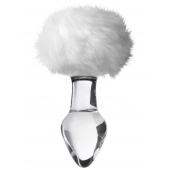 Стеклянная анальная втулка с хвостиком - 9,5 см. - Sexus - купить с доставкой в Рязани