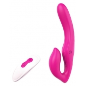 Ярко-розовый безремневой страпон REMOTE DOUBLE DIPPER - 22 см. - Dream Toys - купить с доставкой в Рязани