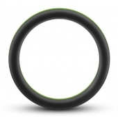 Черно-зеленое эрекционное кольцо Silicone Go Pro Cock Ring - Blush Novelties - в Рязани купить с доставкой