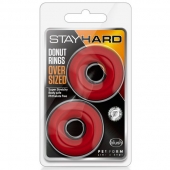 Набор из 2 красных эрекционных колец DONUT RINGS OVERSIZED - Blush Novelties - в Рязани купить с доставкой