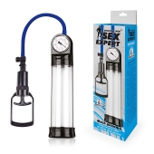Прозрачная вакуумная помпа Sex Expert с манометром - Sex Expert - в Рязани купить с доставкой