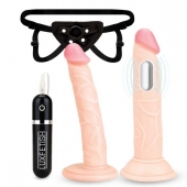Регулируемые трусики с 2 насадками - 16 и 15 см. - Lux Fetish - купить с доставкой в Рязани
