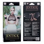 Черные мягкие наручники Entice French Cuffs с цепью - California Exotic Novelties - купить с доставкой в Рязани