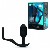 Черное эрекционное кольцо с анальным плагом Snug   Tug - b-Vibe - в Рязани купить с доставкой