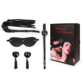 Эротический набор в черном цвете: маска, кляп, пэстисы, плётка - Notabu - купить с доставкой в Рязани
