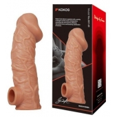 Телесная насадка на фаллос с отверстием для мошонки EXTREME SLEEVE - 17,6 см. - KOKOS - в Рязани купить с доставкой