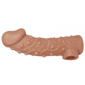 Телесная насадка на фаллос с отверстием для мошонки EXTREME SLEEVE - 15,6 см. - KOKOS - в Рязани купить с доставкой