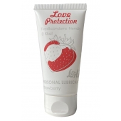 Лубрикант на водной основе с ароматом малины Love Protection Strawberry - 50 мл. - Lola Games - купить с доставкой в Рязани