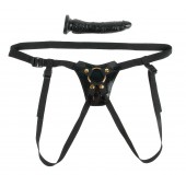 Чёрный с золотом женский страпон Designer Strap-On - Pipedream - купить с доставкой в Рязани